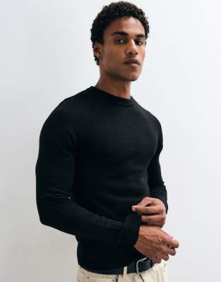 Collusion Slim Knit Sweater In Black