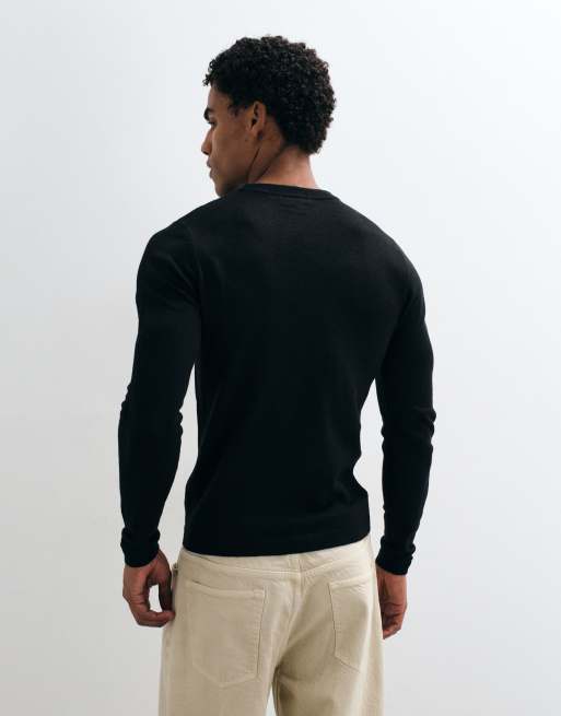 COLLUSION Slim knitted jumper sweater in black, 5 of 5