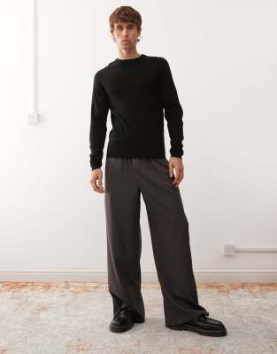 Collusion Slim Knitted Sweater In Black