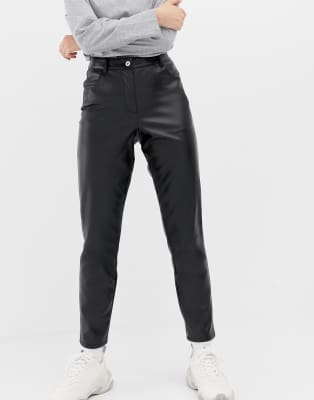 slim fit leather trousers
