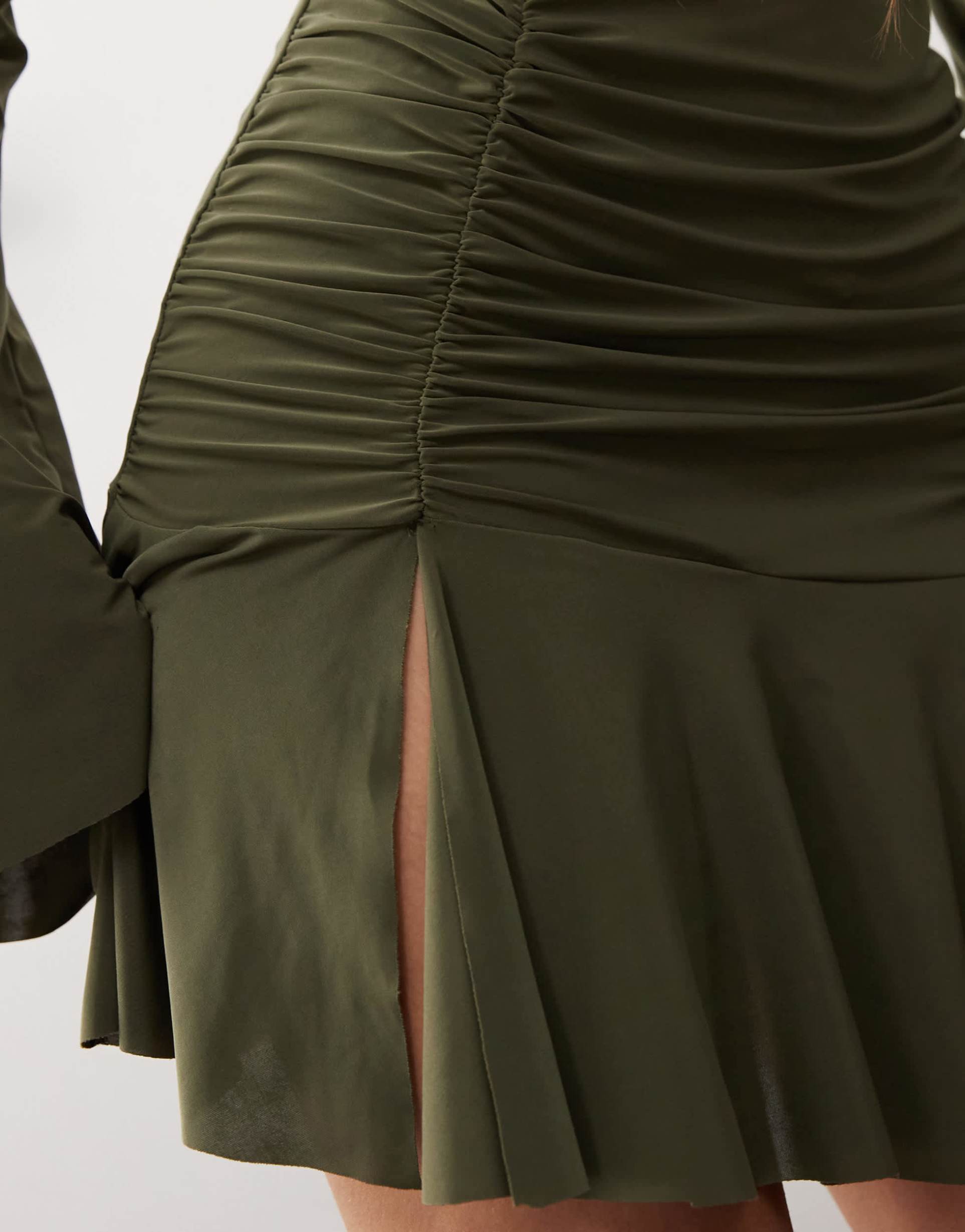 collusion slinky dress in khaki