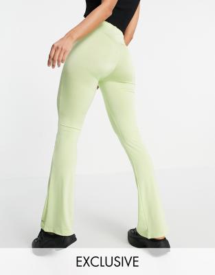 COLLUSION slinky legging flare in apple - ASOS Price Checker