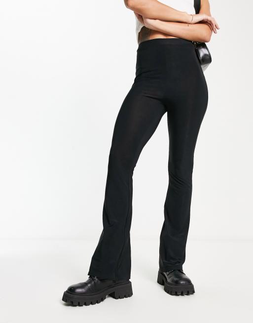 COLLUSION slinky legging flares in black , 4 of 4
