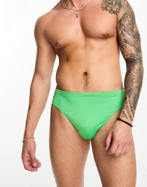 COLLUSION Slip da bagno verde brillante ASOS