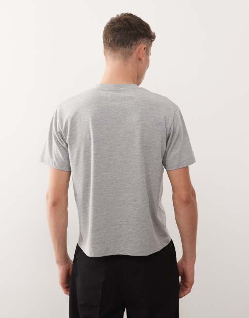 COLLUSION - Smal T-shirt met grafische print in gemêleerd grijs