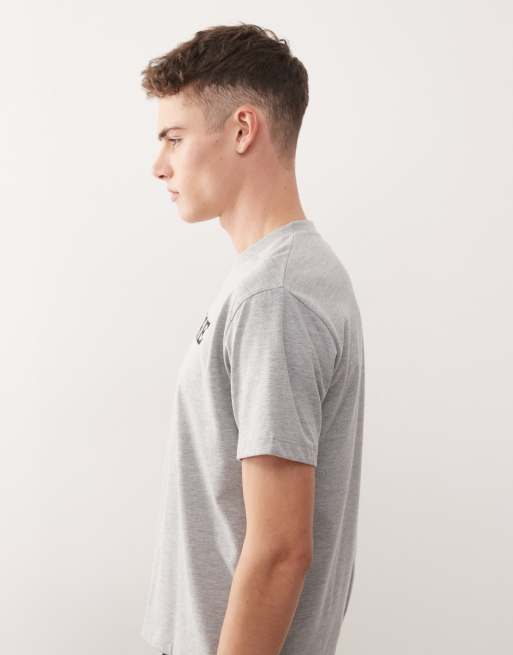 COLLUSION - Smal T-shirt met grafische print in gemêleerd grijs