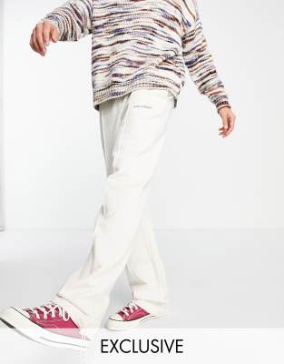 Collusion Wide Leg Smart Sweatpants In White - Part Of A Set