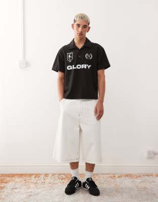 Collusion Soccer Polo In Black