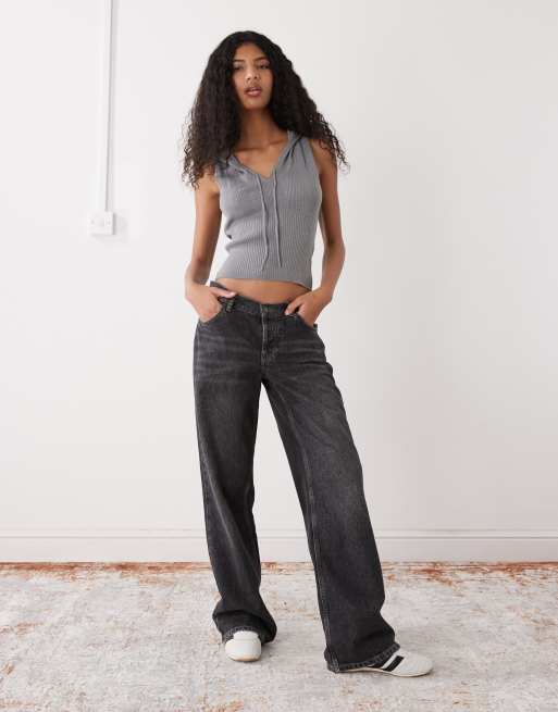 COLLUSION soft knitted hooded tank top in grey, 2 of 4