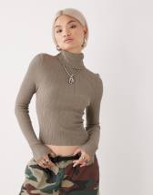 ASOS DESIGN oversized leather look collar jacket in brown check