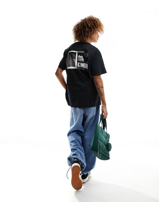 COLLUSION - Sort T-shirt med grafisk print