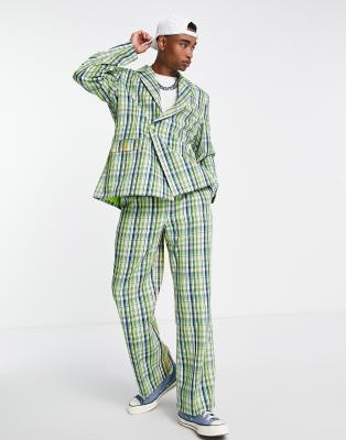 checkered blazer and pants set