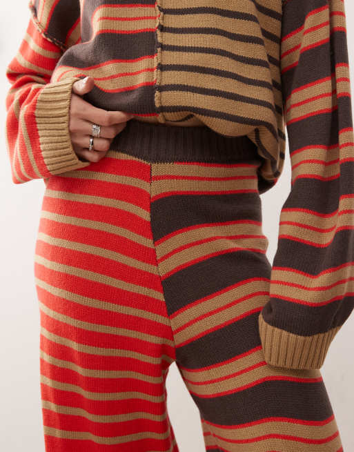 COLLUSION spliced stripe knitted jogger co-ord, 4 of 5