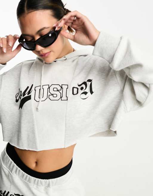 Chest best sale cropped hoodie