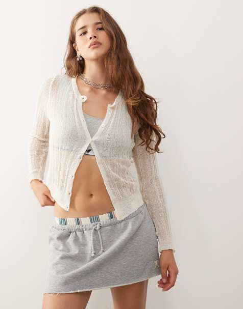 COLLUSION double waistband drawstring skirt