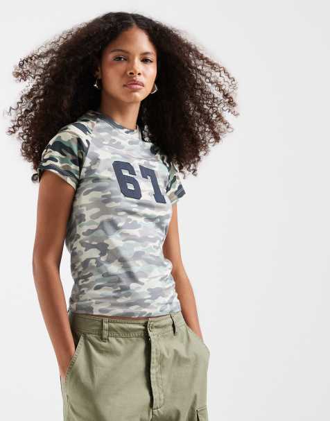 COLLUSION sport raglan tshirt in camo print - view 1