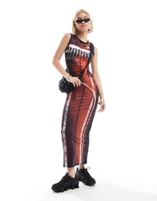 COLLUSION - Sportliches, figurbetontes Maxi-Trägerkleid in Schwarz