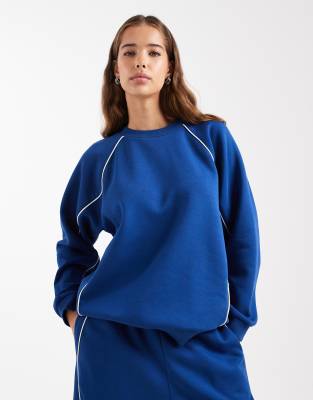 COLLUSION - Sportliches Sweatshirt in Kobaltblau mit Paspelierung, Kombiteil