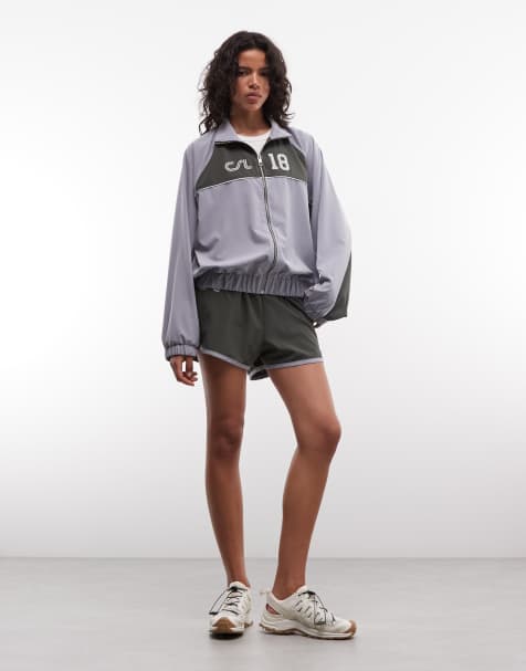 COLLUSION sports dolphin hem nylon runner short co-ord - view 1