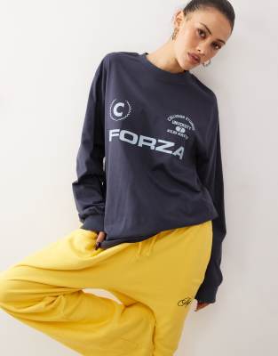 Collusion Sports Long Sleeve Tee-navy