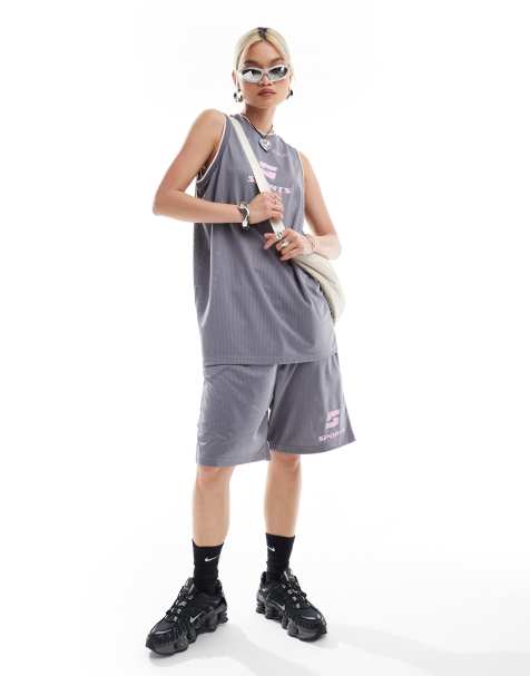 COLLUSION sports oversized short in grey - view 1