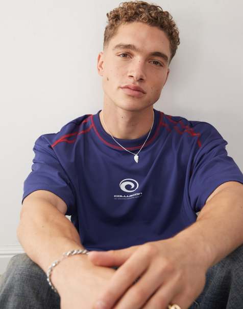 COLLUSION – Sports – T-Shirt in Blau mit Kontrastnähten - view 1
