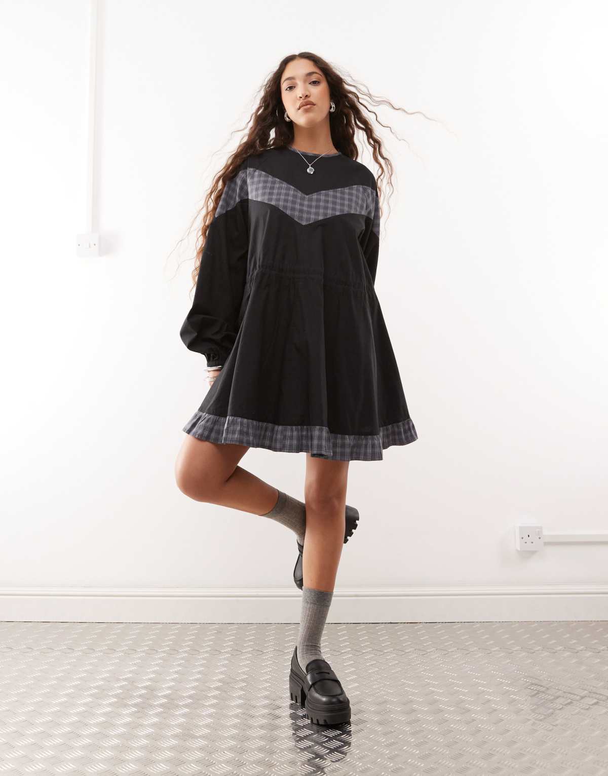 COLLUSION sports trapeze mini dress