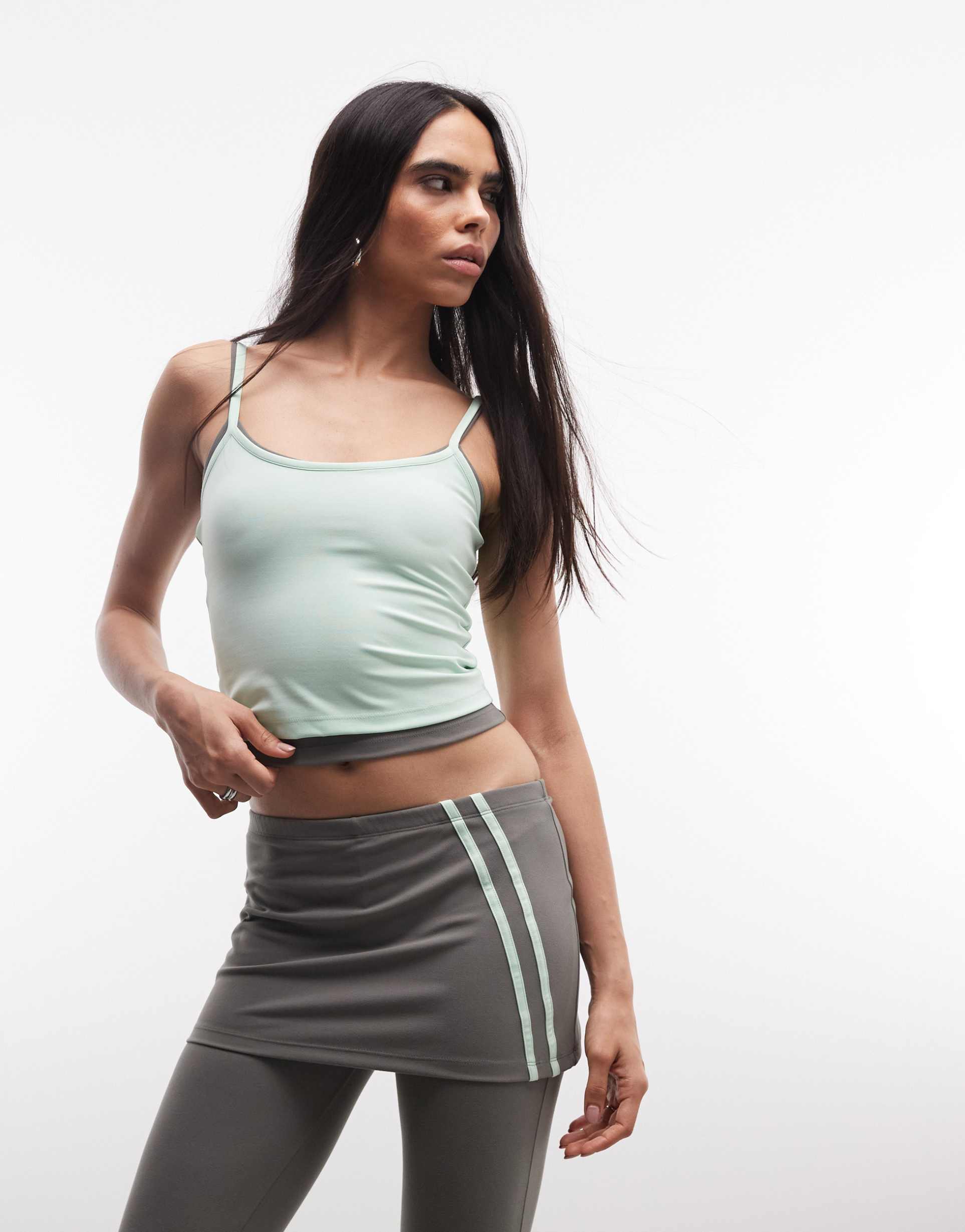 collusion sporty double layer cami top - part of a set