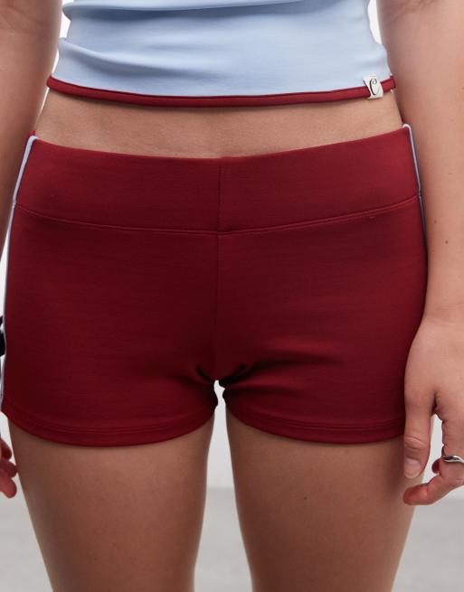 COLLUSION sporty stripe booty short co ord in blue, 5 of 5