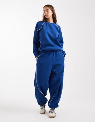 Collusion Sporty Sweatshirt With Piping Details In Blue