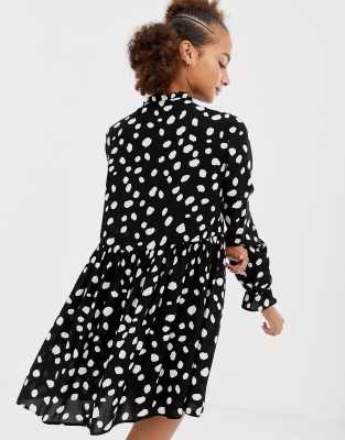 collusion check print smock dress