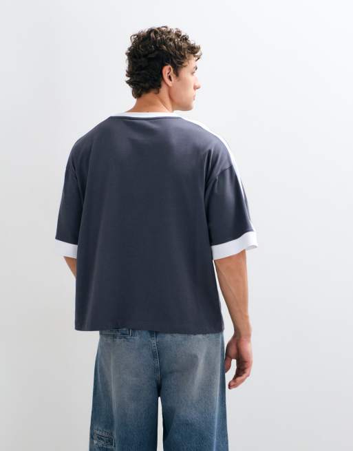 COLLUSION ss ringer tee in grey and white, 5 of 5