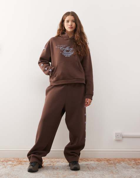 COLLUSION star logo co-ord in chocolate - view 1