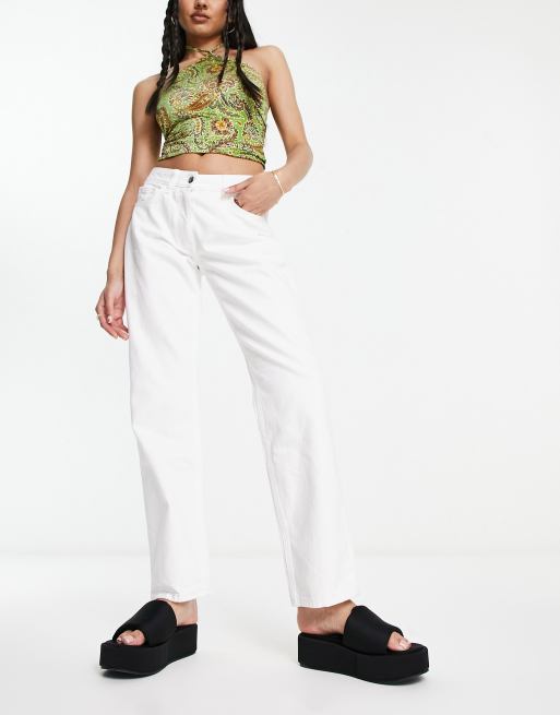 COLLUSION straight leg jeans in white