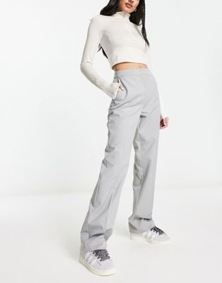 COLLUSION straight leg tailored trouser in light grey