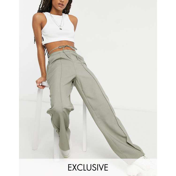 COLLUSION straight leg trousers in mint green