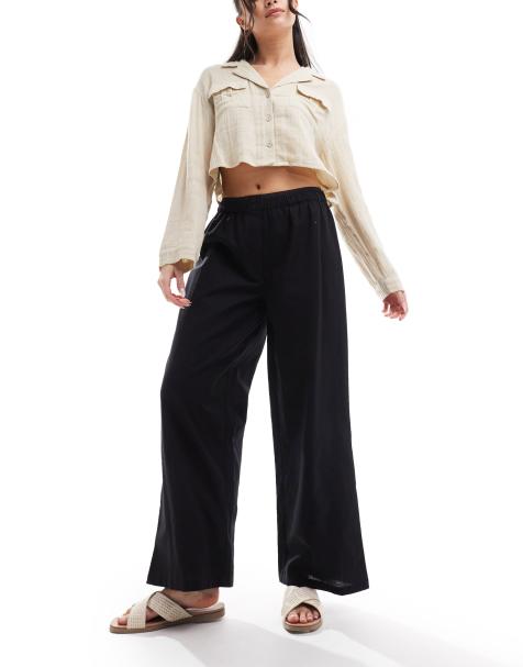COLLUSION – Strandhose aus Webstoff in Schwarz mit geradem Schnitt und Boxershorts-Bund - view 1