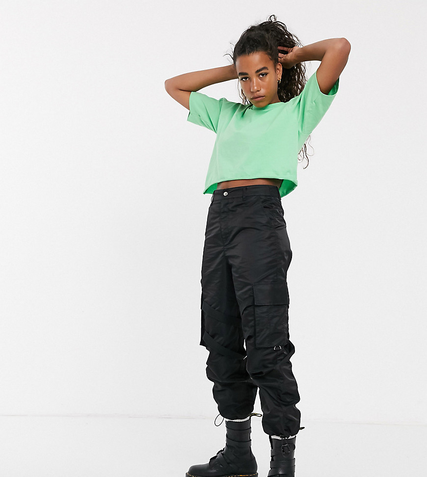 COLLUSION strap and zip detail pants in black