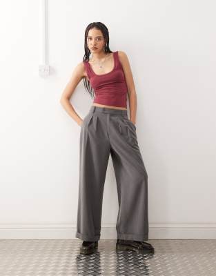 Collusion Strappy Square Neck Cami Top In Red