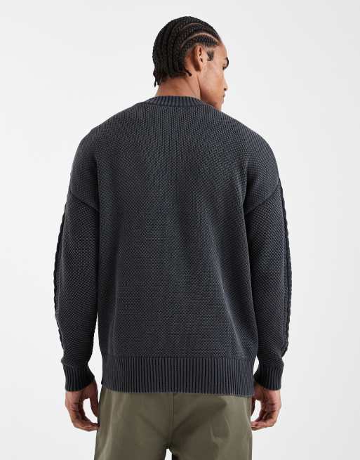COLLUSION – Strickpullover in Grau mit Rundhalsausschnitt, 3 von 5