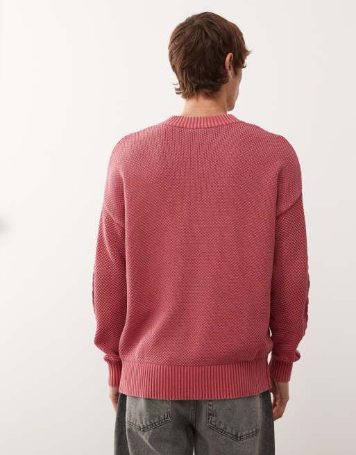 COLLUSION – Strickpullover in Rot mit Rundhalsausschnitt, 3 von 5