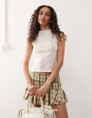 COLLUSION - Strikket tanktop i jacquard - view 1