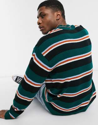 collusion crew neck jumper in stripe