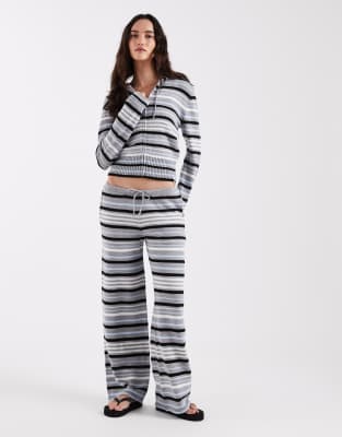 COLLUSION stripe knitted co-ord in grey and blue | ASOS