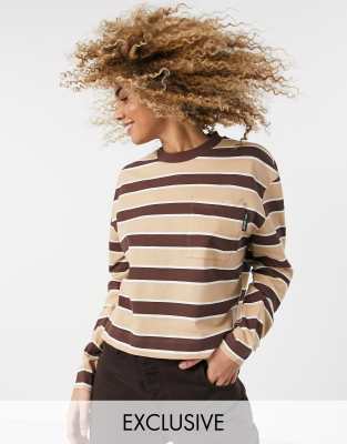 collusion crew neck jumper in stripe