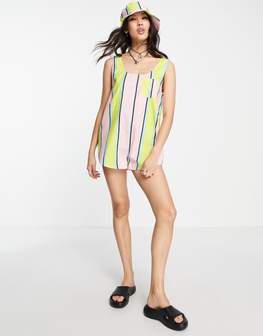 COLLUSION stripe romper in multi (part of a set), 2 of 4