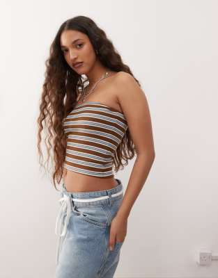 Collusion Striped Bandeau Top