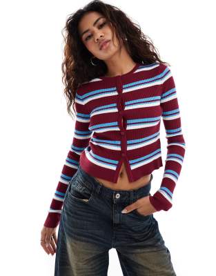 striped cardigan in multi