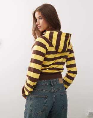 Collusion Striped Hoodie In Multi