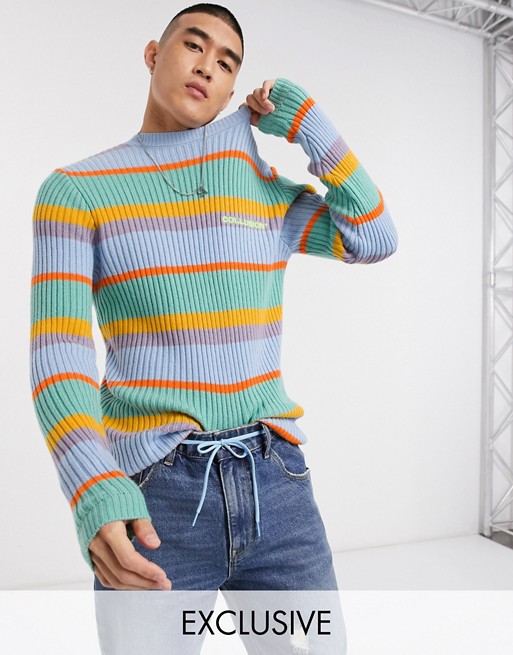 COLLUSION striped jumper with embroidery